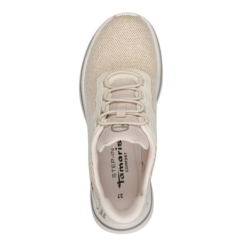 Women's Cream Tamaris Comfort Sneakers