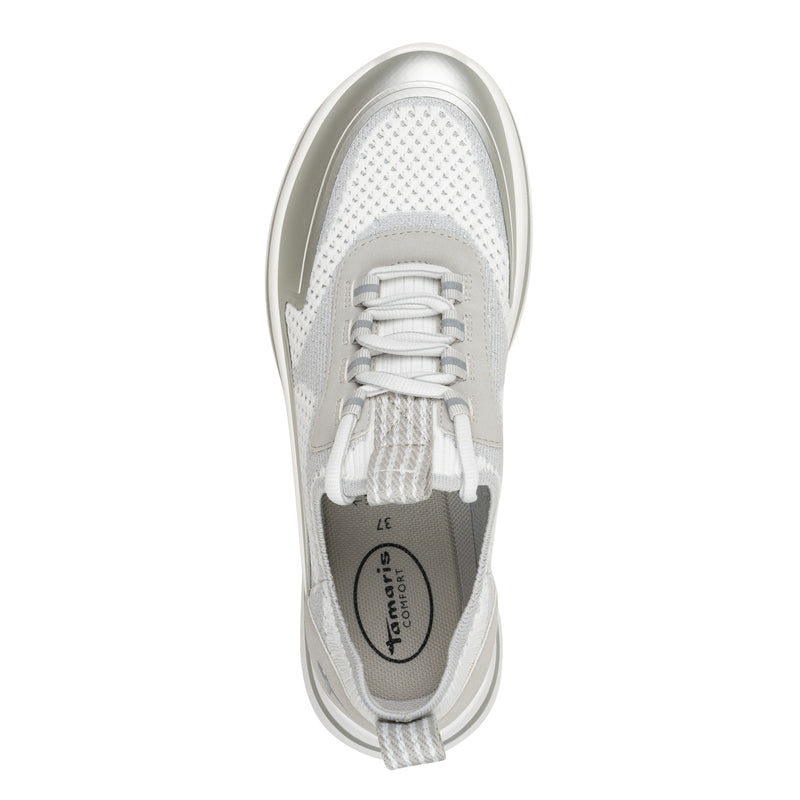 Women's Light Grey Tamaris Comfort Cooling Vegan Trainers