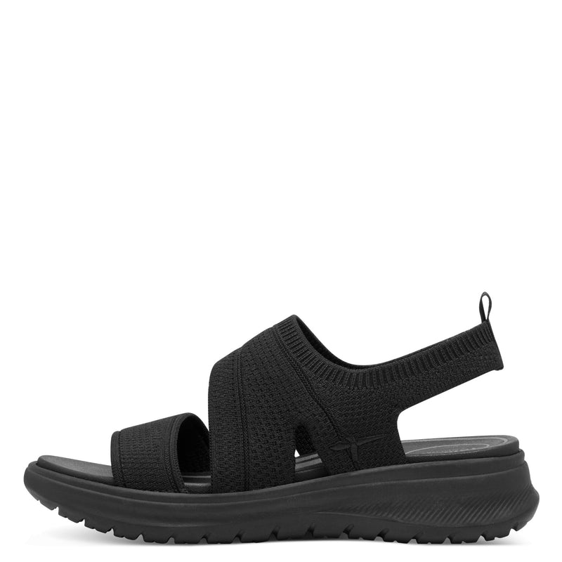Women's Black Tamaris Comfort Multi Strap Sandal