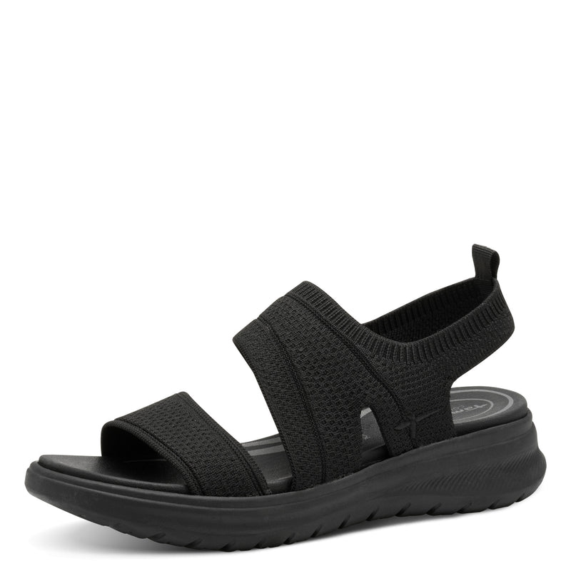 Women's Black Tamaris Comfort Multi Strap Sandal