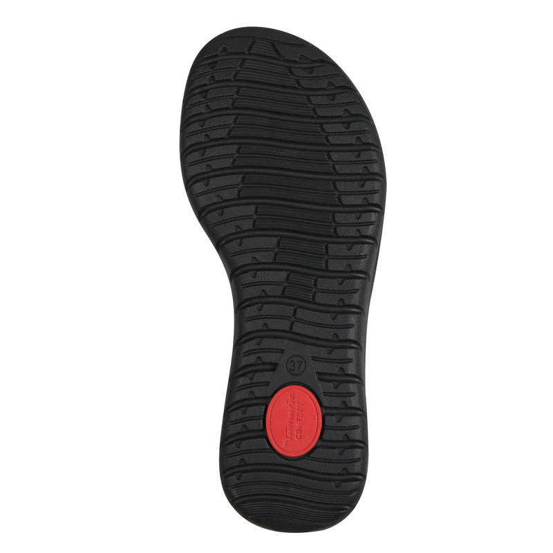 Women's Black Tamaris Comfort Multi Strap Sandal