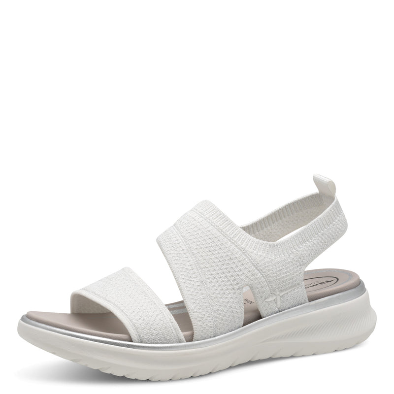 Women's White Tamaris Comfort Multi Strap Sandal