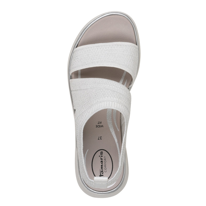 Women's White Tamaris Comfort Multi Strap Sandal