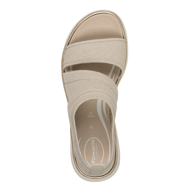 Women's Beige Tamaris Comfort Multi Strap Sandal