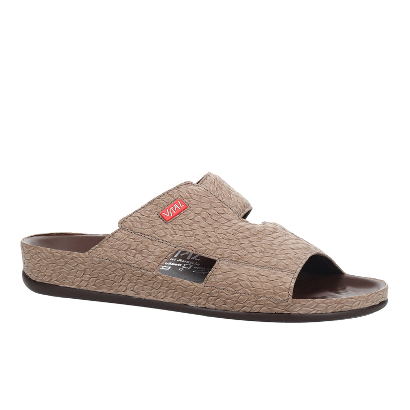Men's Taupe Vital Prägung Slippers