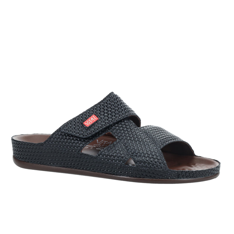 Men's Black Vital Prägung Slippers