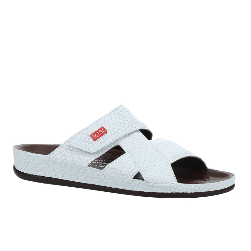 Men's White Vital Prägung Slippers