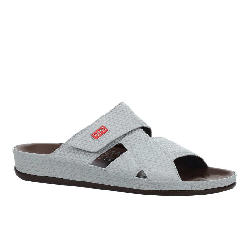 Men's Light Grey Vital Prägung Slippers