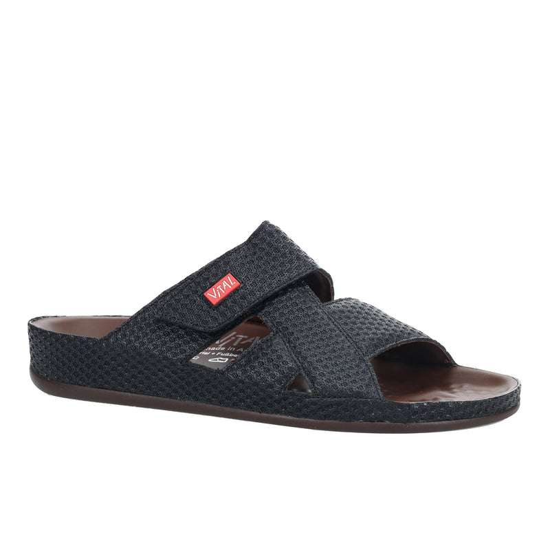 Men's Black Vital Prägung Slippers