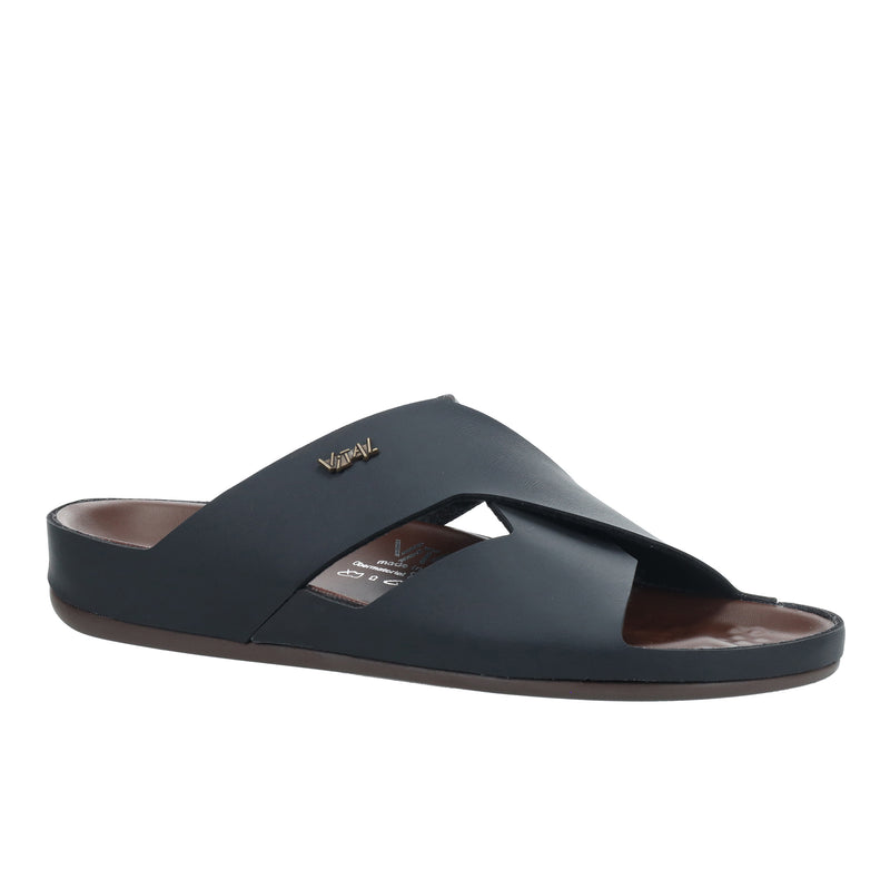 Men's Black Vital Synthetic Slippers