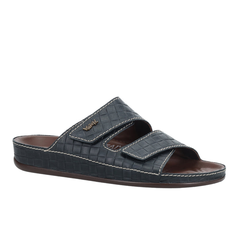 Men's Black Vital Prägung Slippers