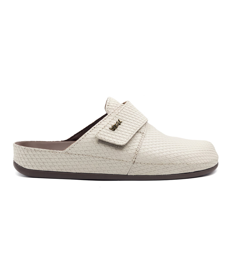 Men's Cream Vital - Diamant Präg. Mules