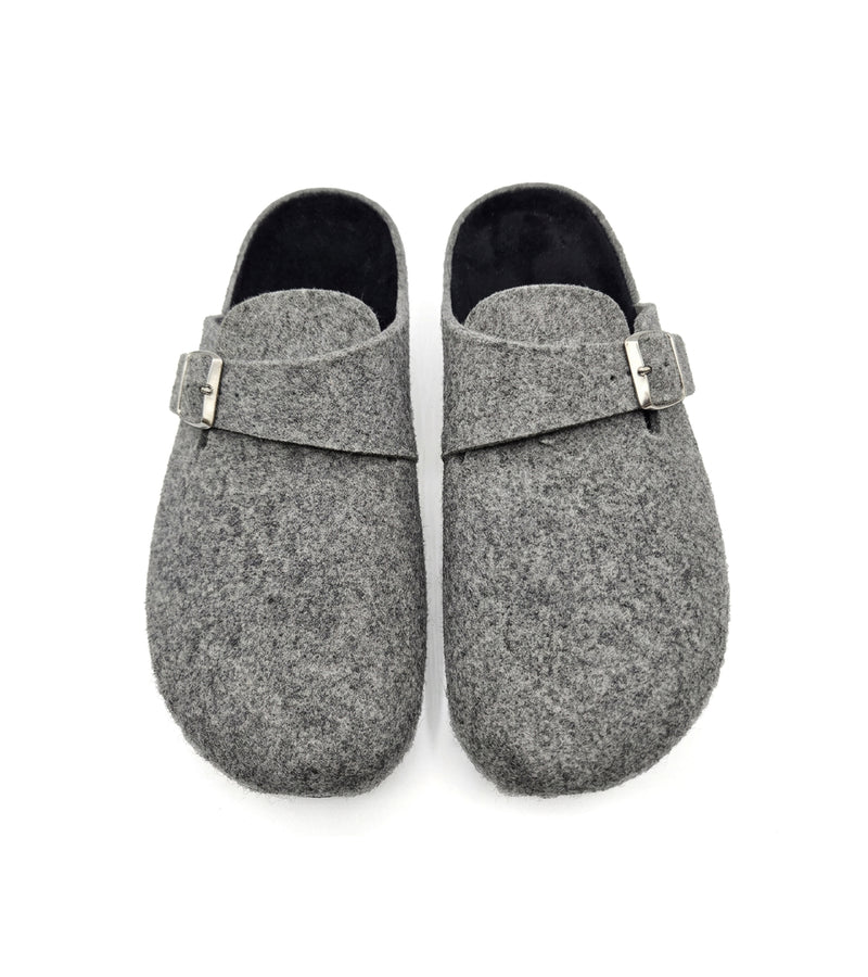 Men's Light Grey Vital Soft - Felt Mules
