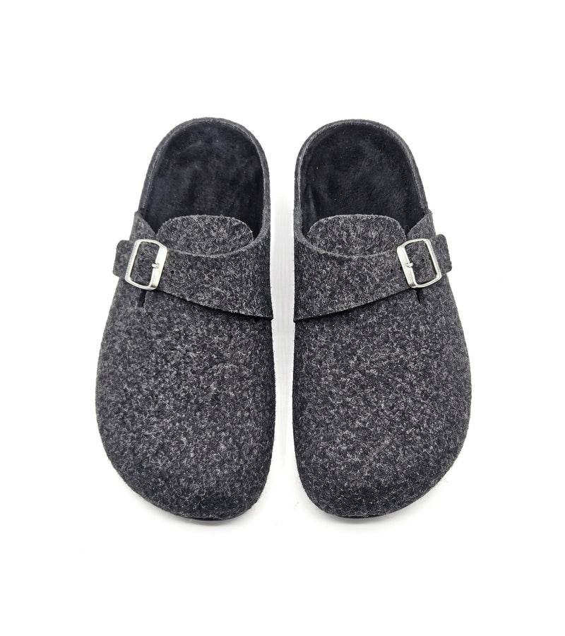 Men's Dark Grey Vital Soft - Felt Mules