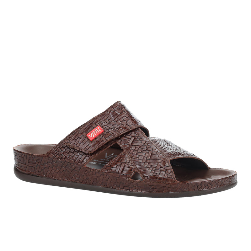 Men's Dark Brown Vital Prägung Slippers
