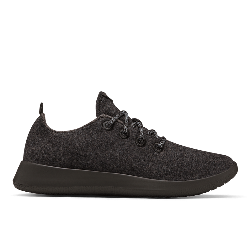 Womens Wool Runner - Natural Black (Black Sole)